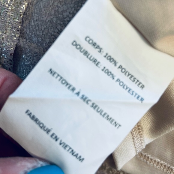 NWT LUSH Shimmery Cream Gold Mini Dress With Spaghetti Straps Size Medium - Picture 11 of 11